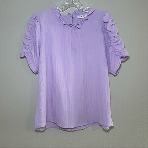 Lilac Ruffle Sleeve Blouse